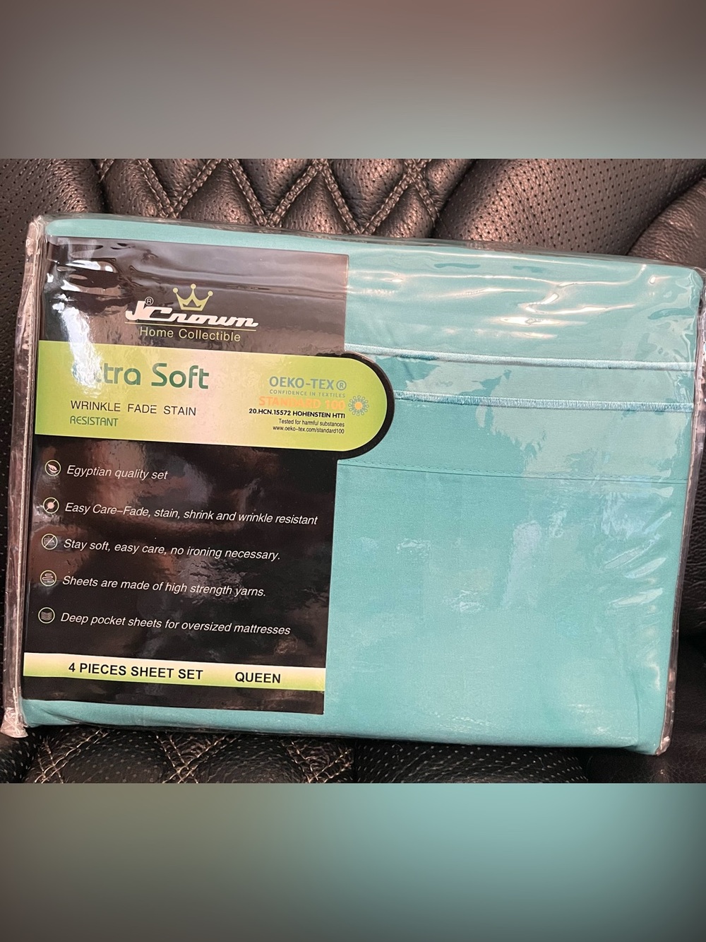 Crown Extra Soft Queen Sheet Set - Aqua